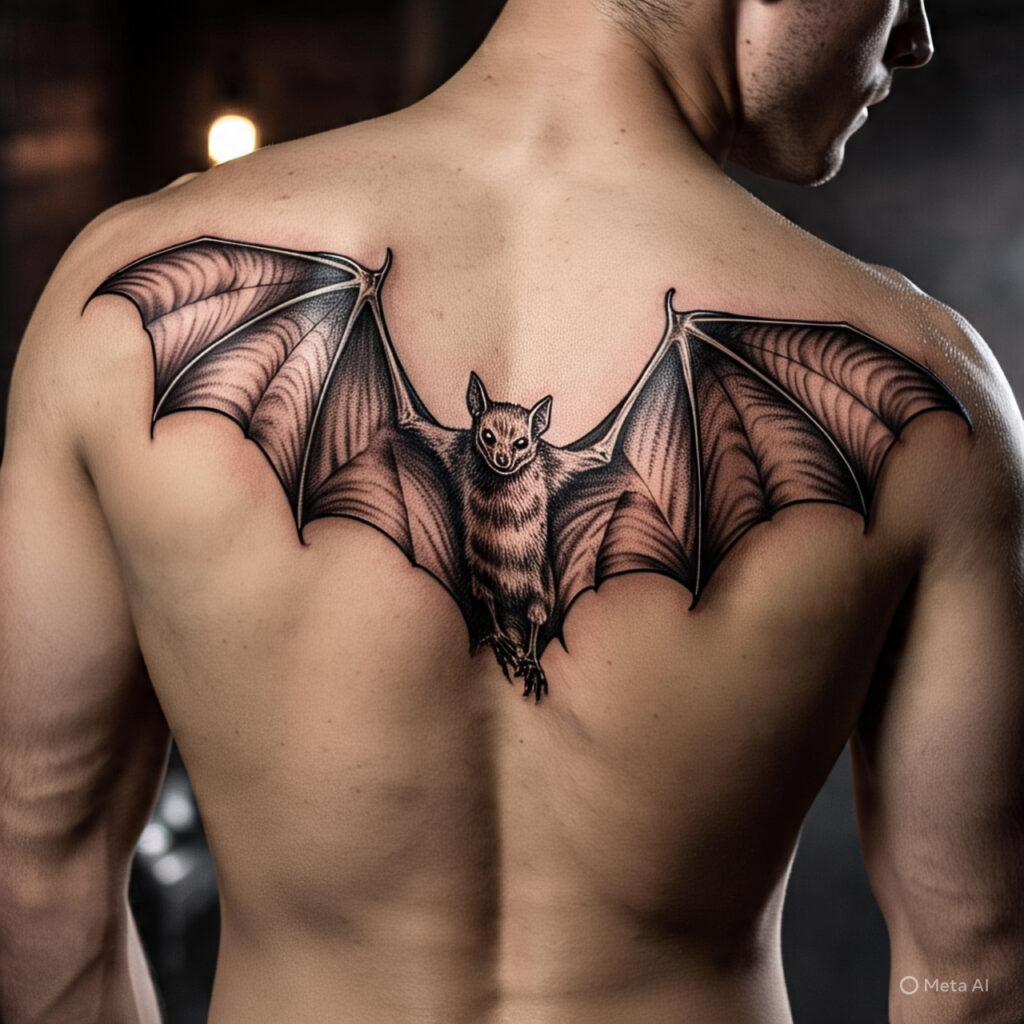 Bat Tattoo On Back, Bat Tattoo