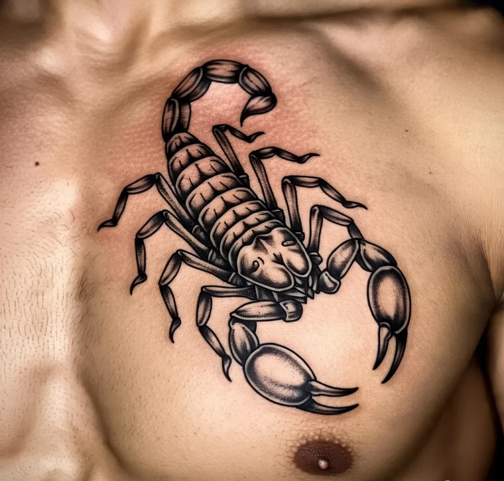 Blackwork Scorpion Tattoo