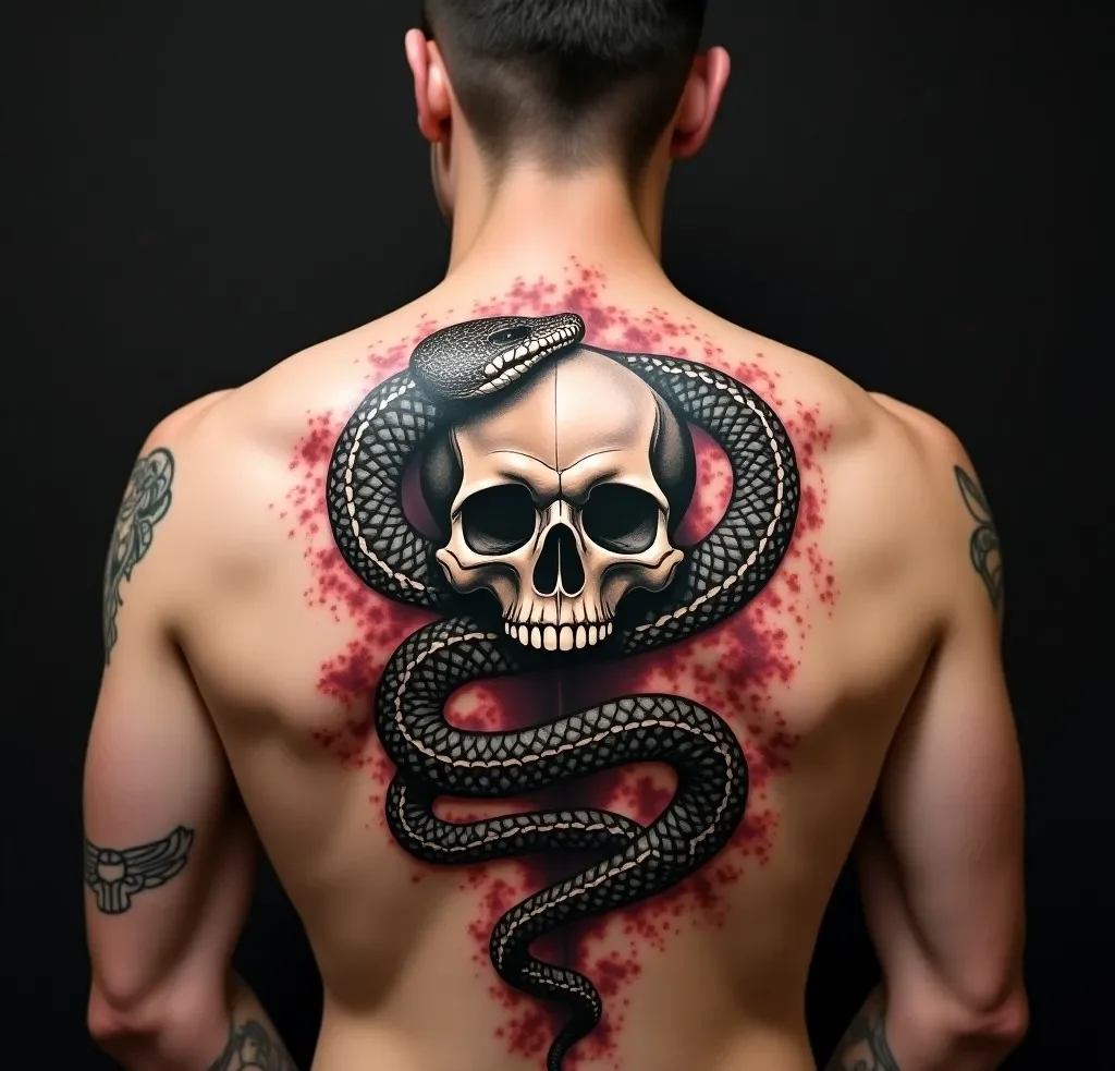 skull and cobra tattoo