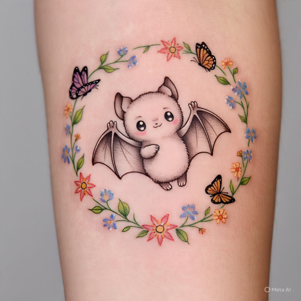 Cute Bat Tattoo