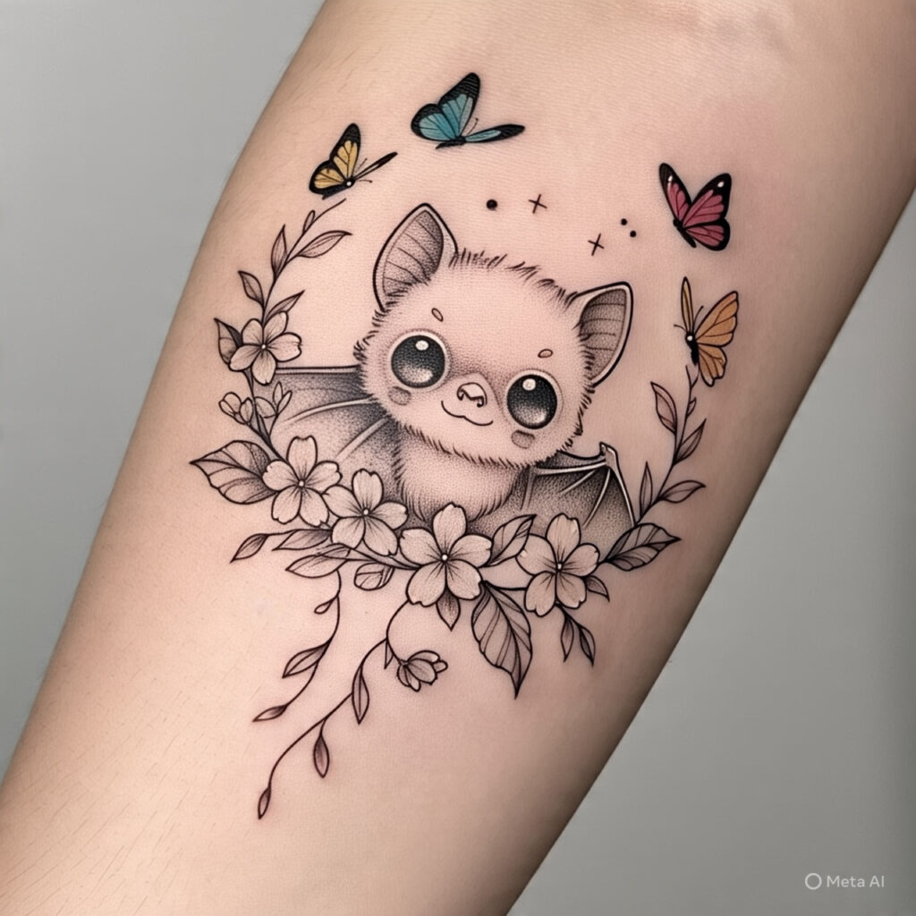 Cute Bat Tattoo