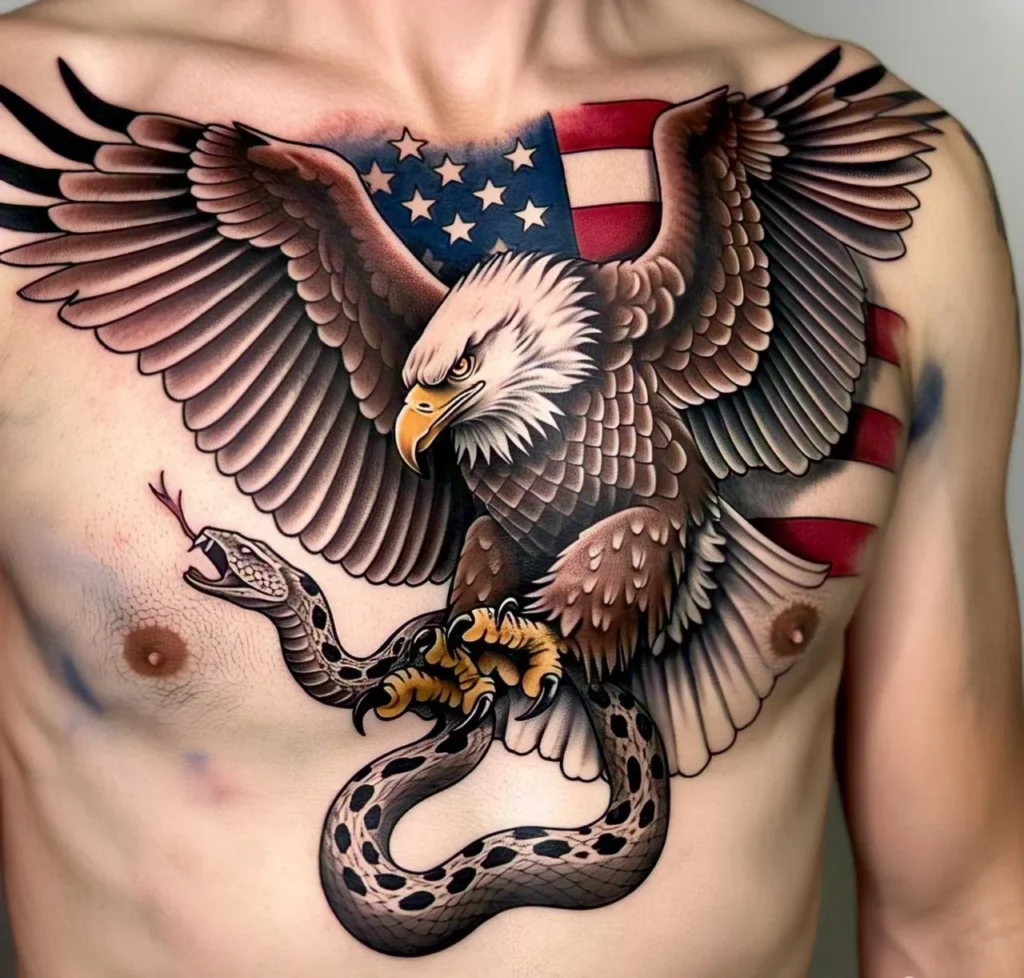 Eagle Tattoo ideas, American Flag Eagle Tattoo