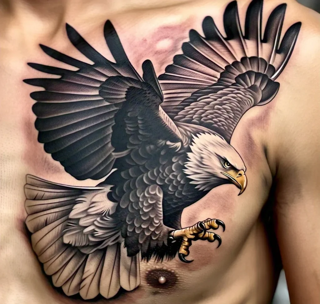 Eagle Tattoo On The Chest