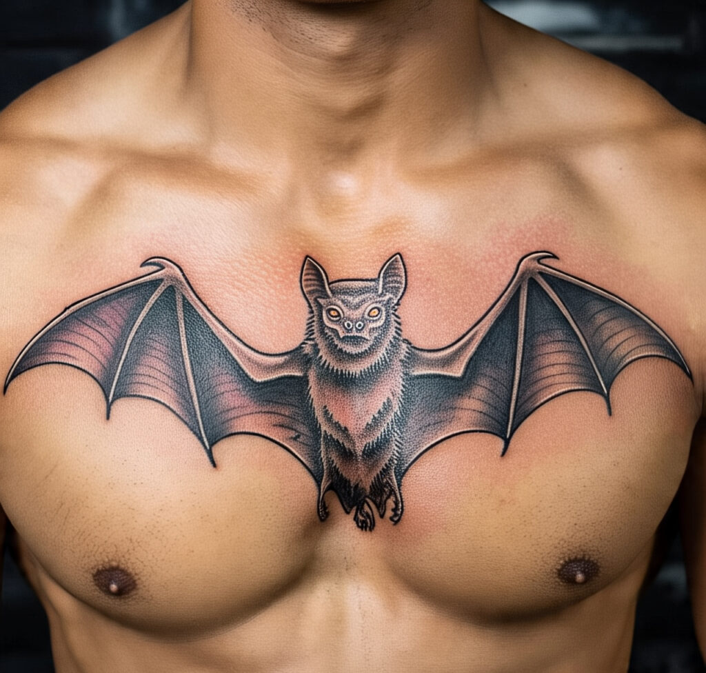 Flying Bat Tattoo, Bat Tattoo