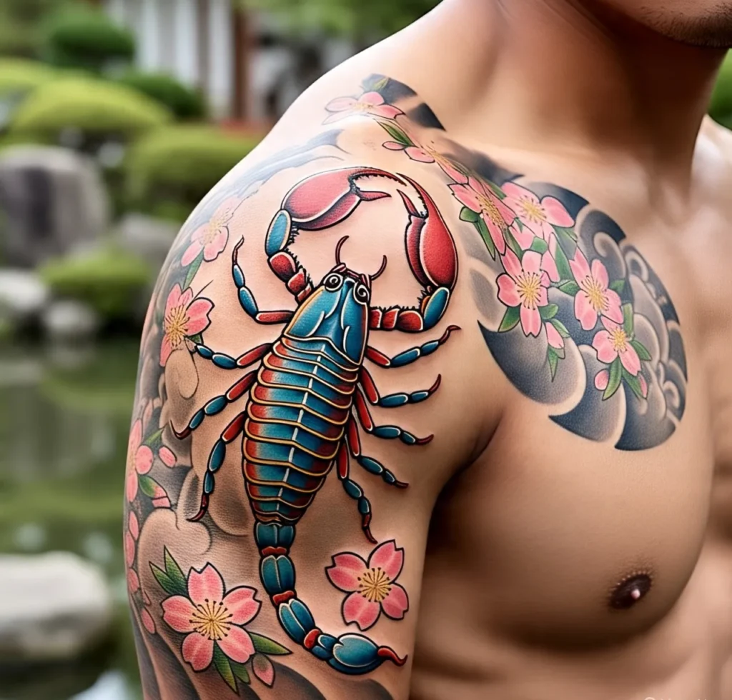 Japanese Cultural Scorpion Tattoo 