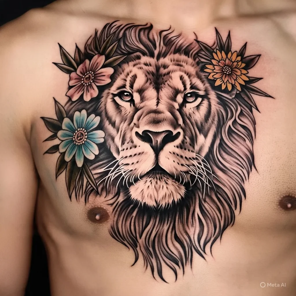 Lion Chest Tattoo, Lion Tattoo Ideas
