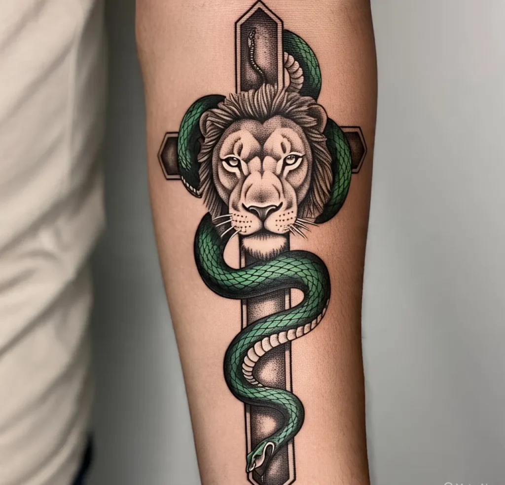 Lion Cross Tattoo, Lion Tattoo Ideas