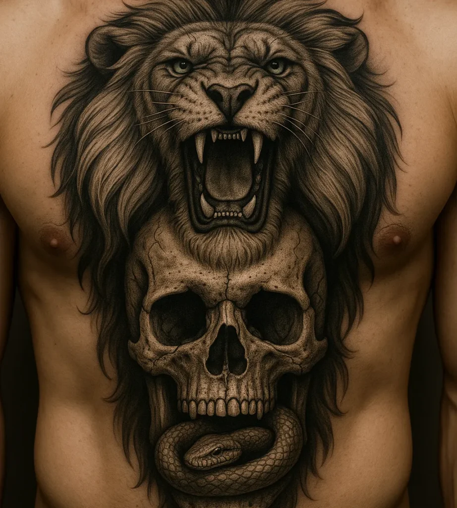 Lion Skull Tattoo, Lion Tattoo Ideas