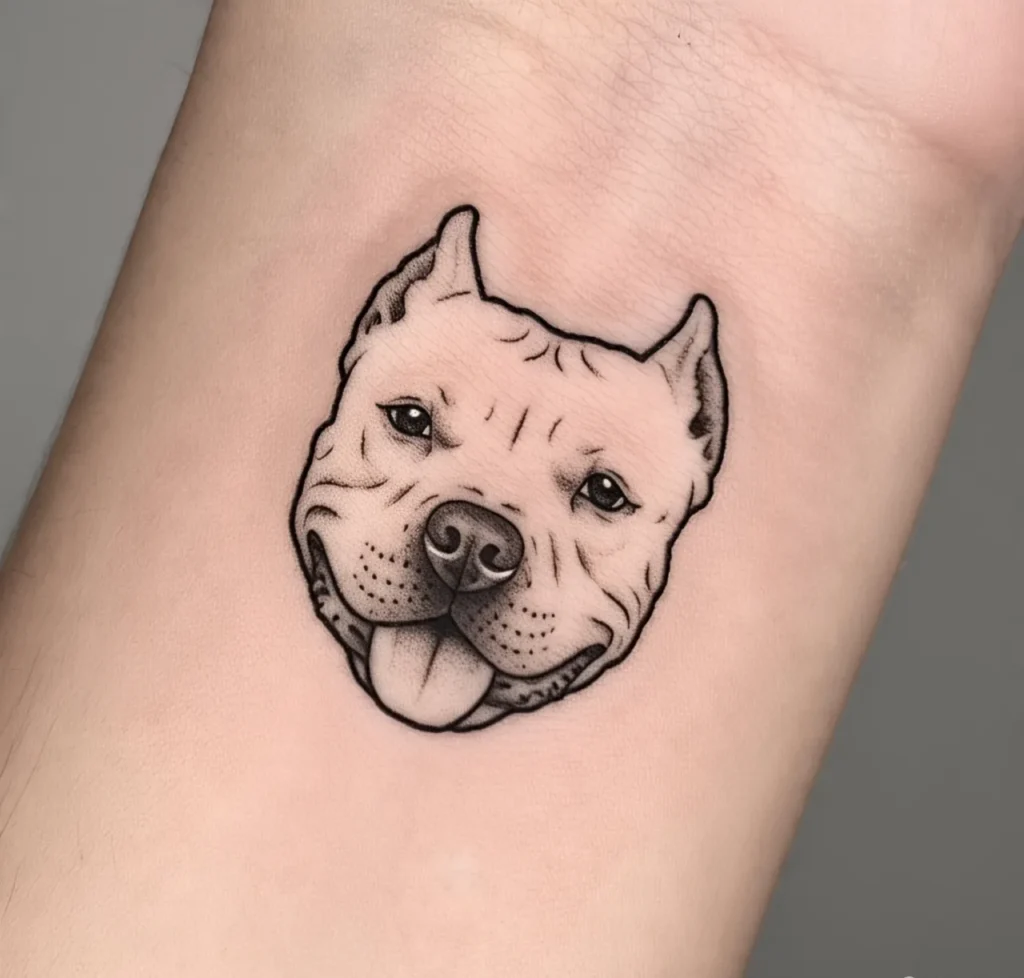 Minimalist Pitbull Tattoo