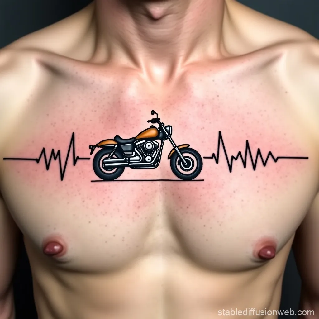 Motorcycle Heartbeat Tattoo