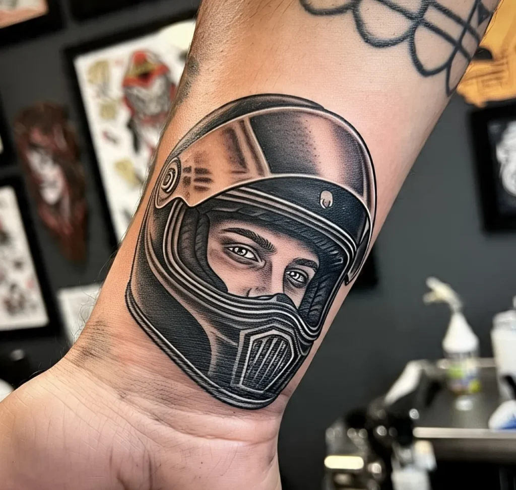 Motorcycle Helmet Tattoo , Motorcycle Tattoo