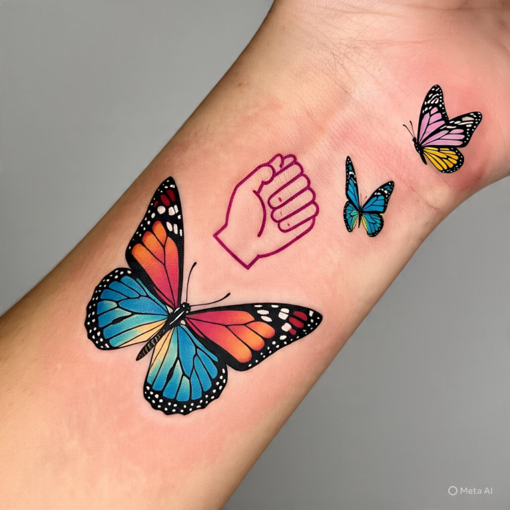 Pinky Promise Butterfly Tattoo