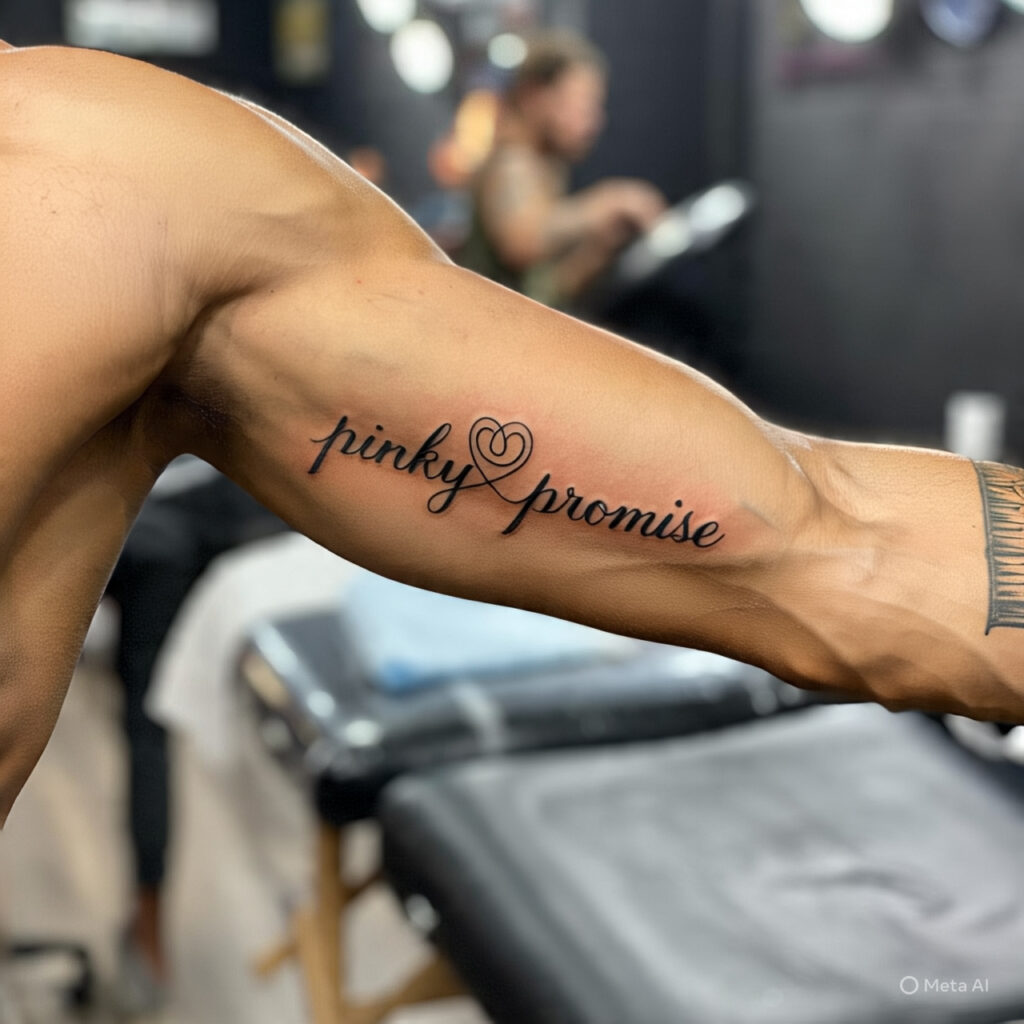 Pinky Promise Tattoo on Bicep