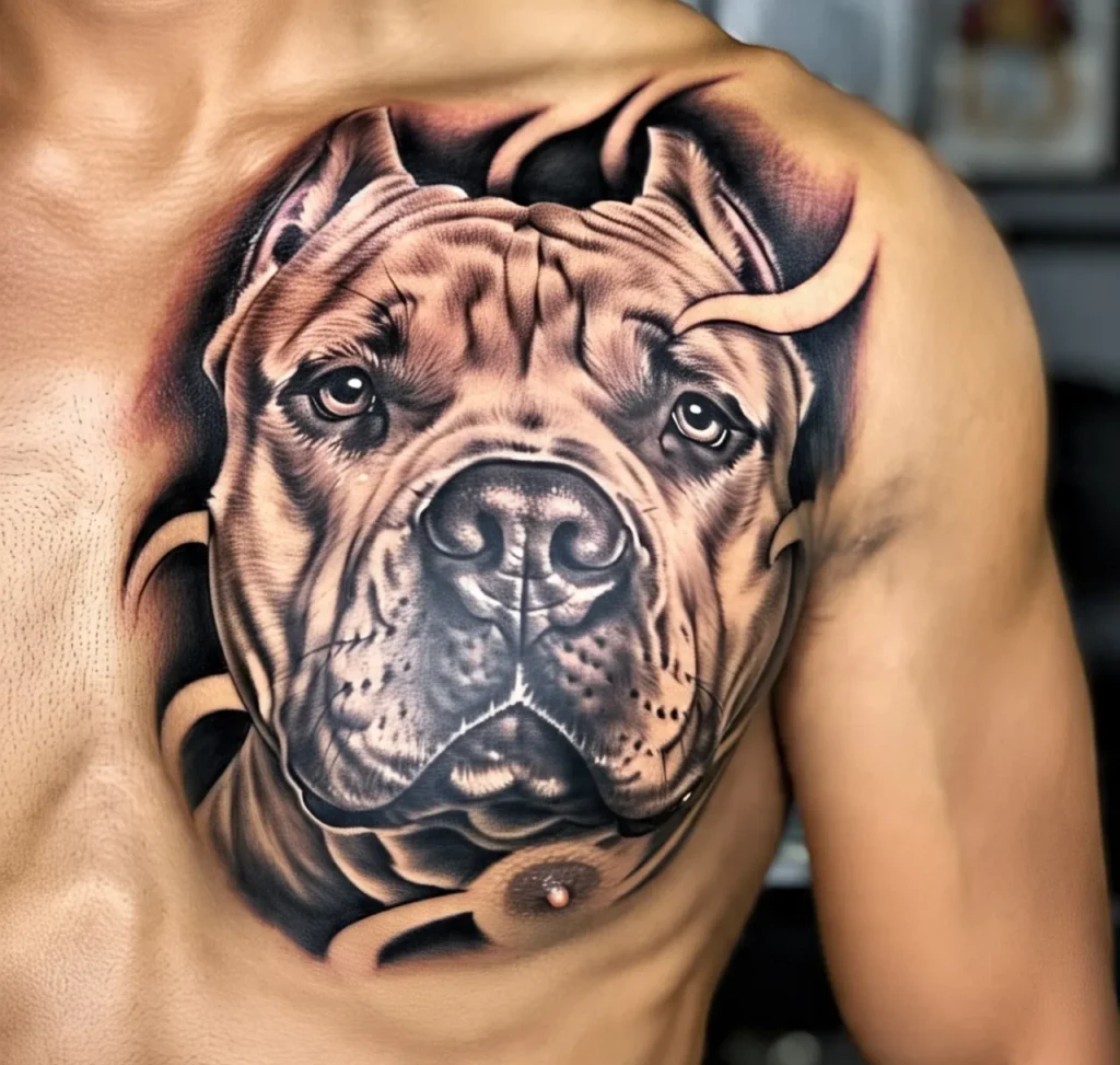 Pitbull Face Tattoo