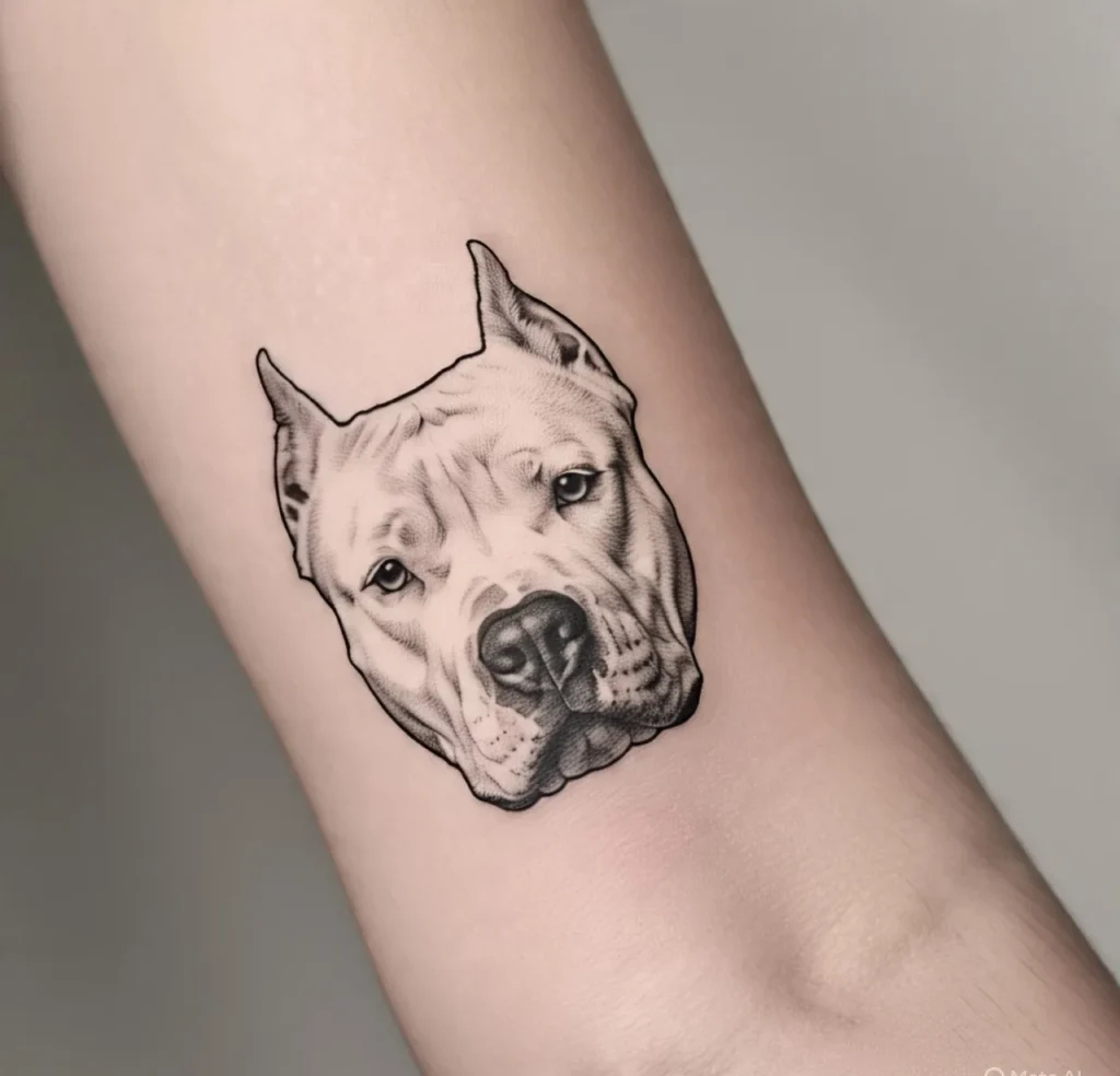 Pitbull Outline Tattoo