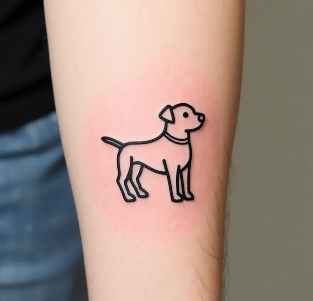 Pitbull Outline Tattoo.