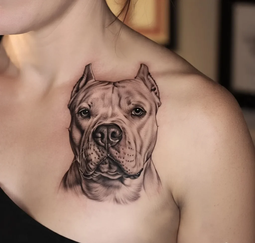 Pitbull tattoos for females
