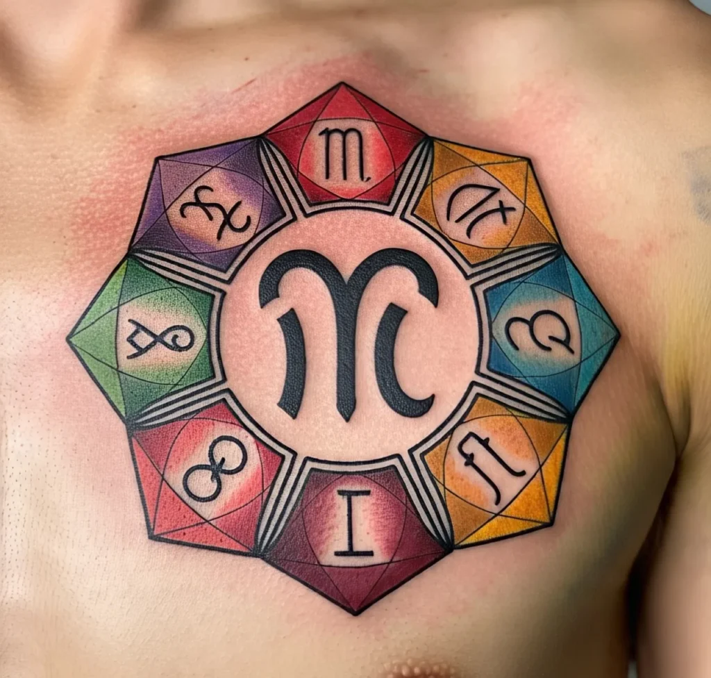 Scorpio Zodiac Symbol Tattoo.