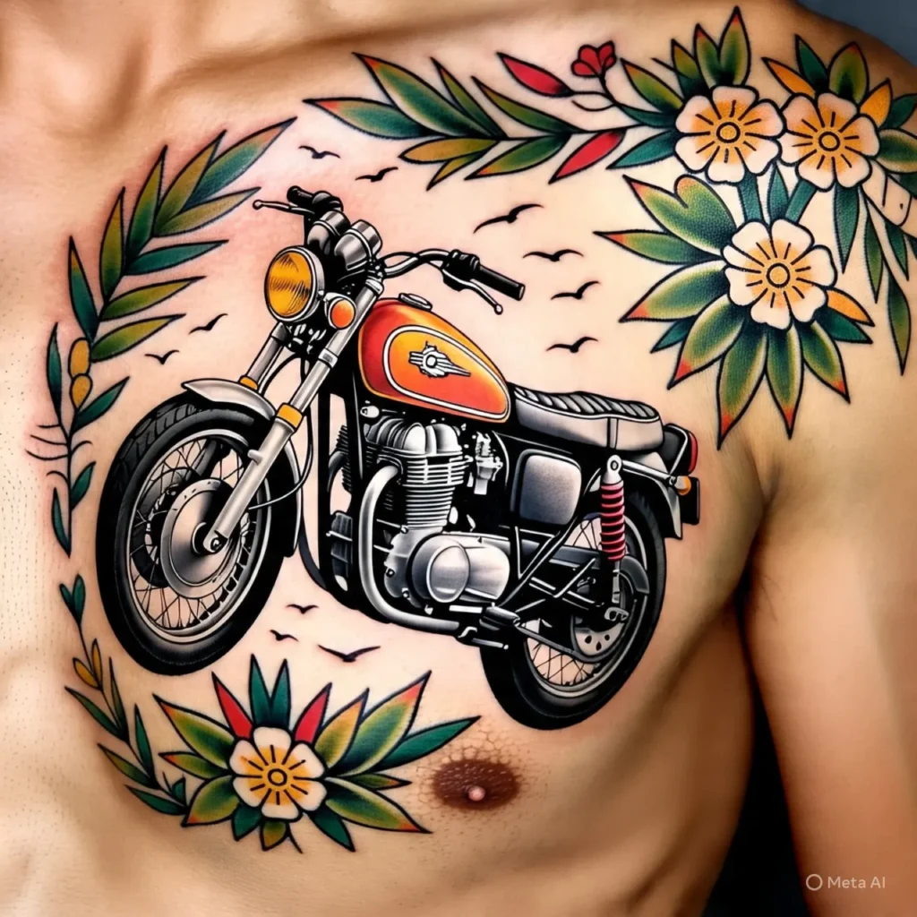 Traditional Motorcycle Tattoo ,Motorcycle Tattoo
