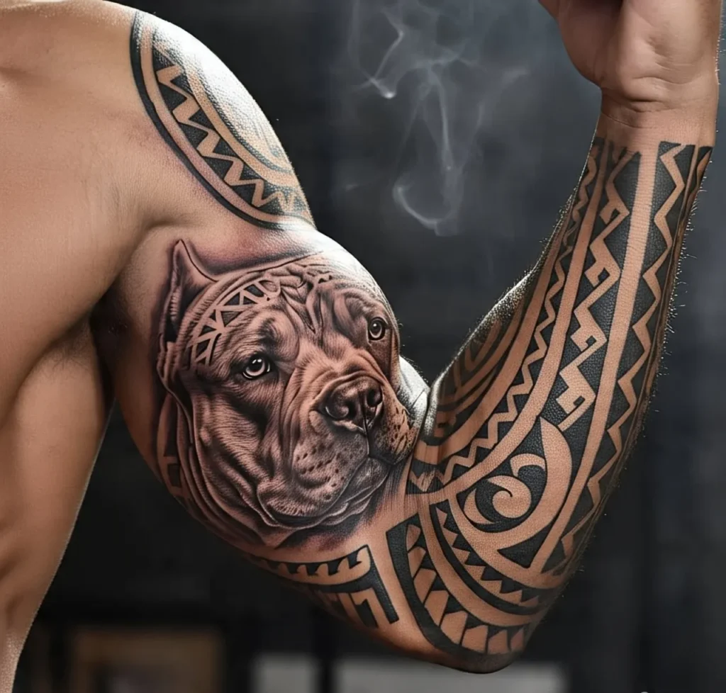 Tribal Pitbull Tattoo, Pitbull Tattoo