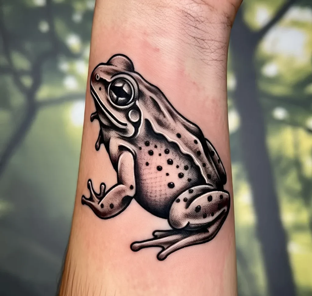Black frog tattoo, Frog Tattoo
