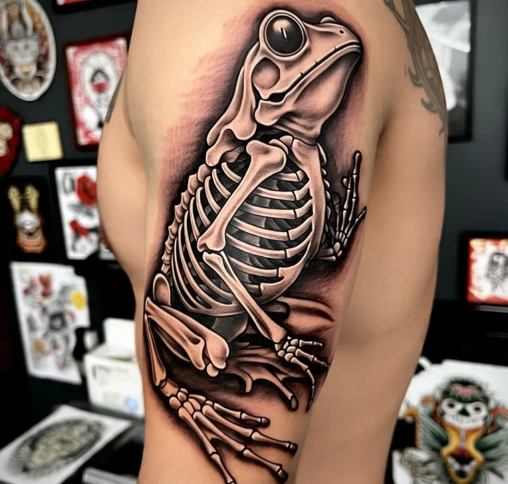 Frog Skeleton Tattoo, Frog Tattoo