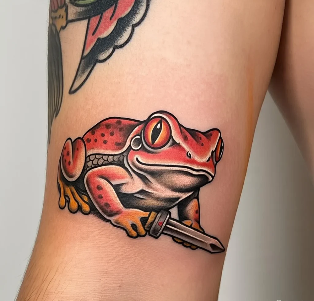 Frog Tattoo with Vivid Colors