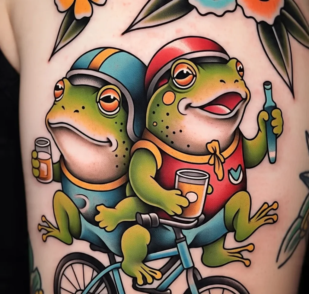 Frog and toad tattoo