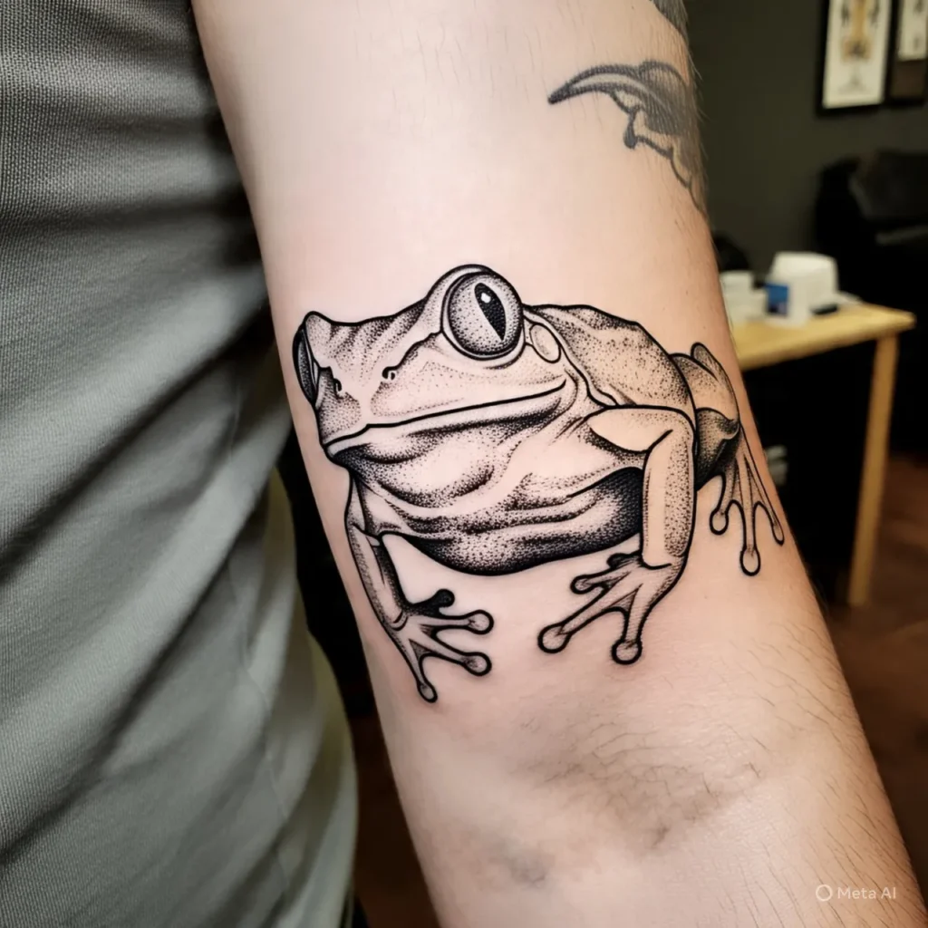 Frog tattoo outline, Frog Tattoo