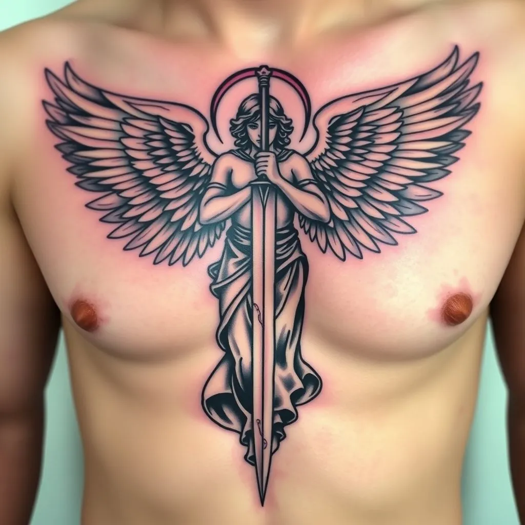 Angel with Sword Tattoo, Sword Tattoo