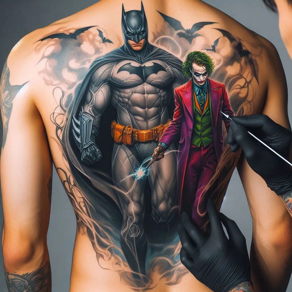 Batman Tattoo On Back, Batman Tattoo