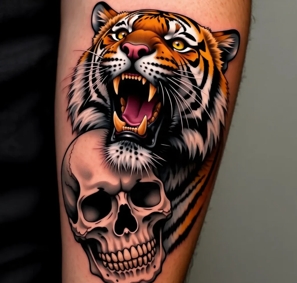 Skull Tiger Tattoo, Tiger Tattoo