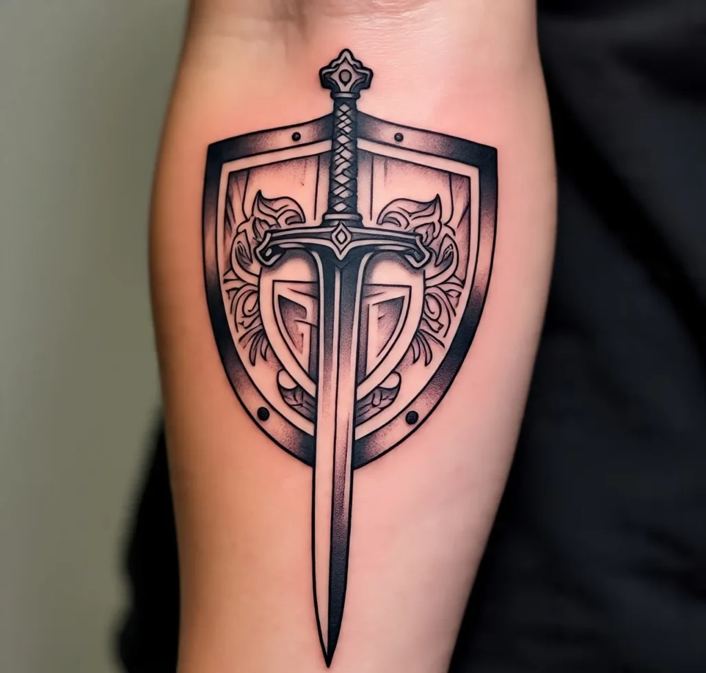 Sword And Shield Tattoo, Sword Tattoo