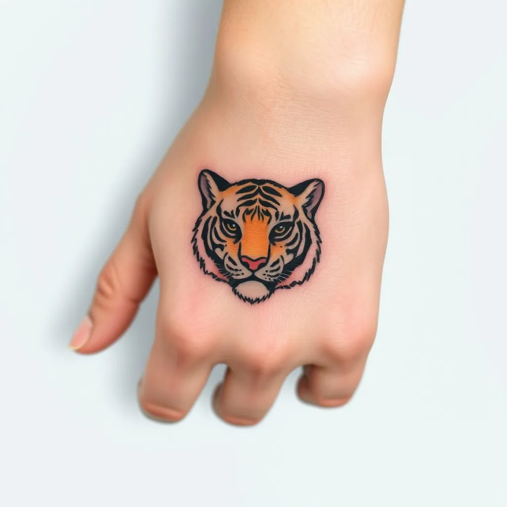 Tiger Tattoo on Hand, Tiger Tattoo