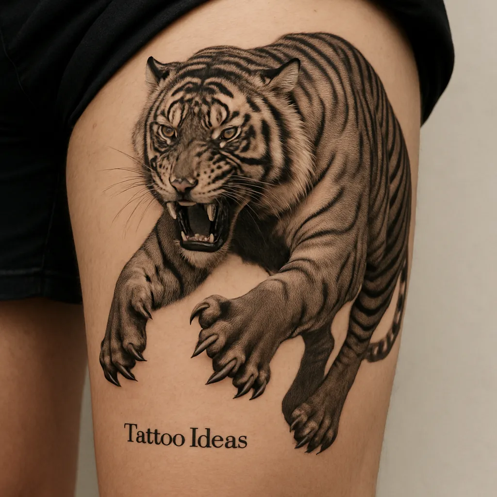 tiger thigh tattoo, Tiger Tattoo