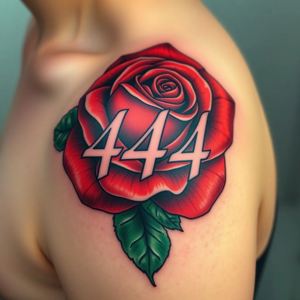 444 And Rose Tattoo