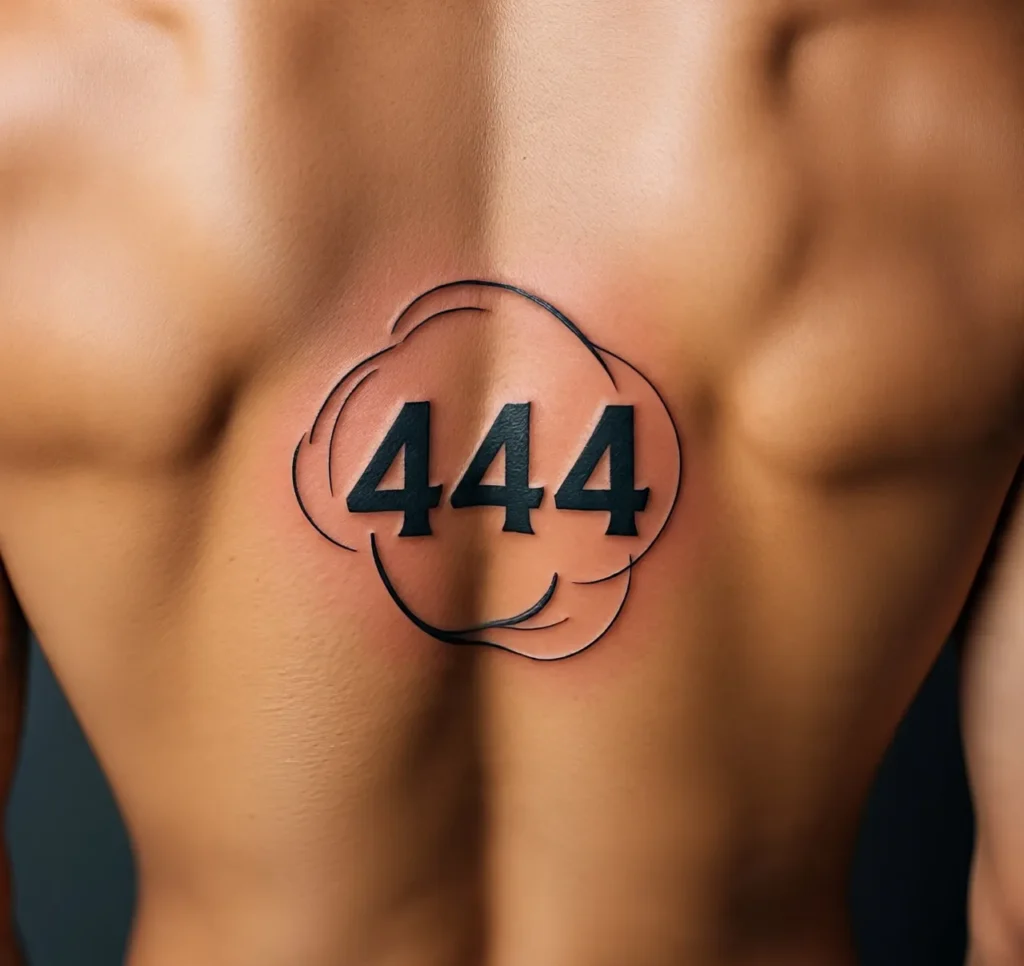 444 Tattoo On Back