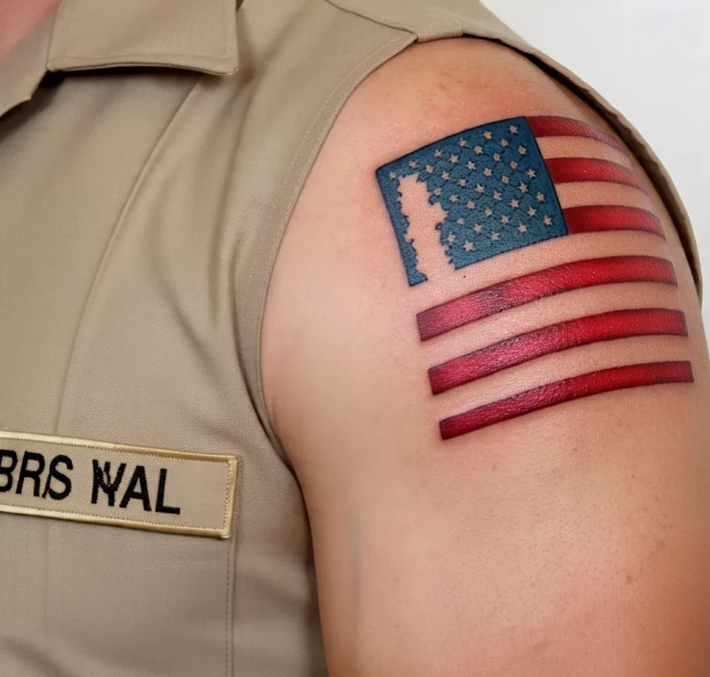 American Flag Military Tattoo