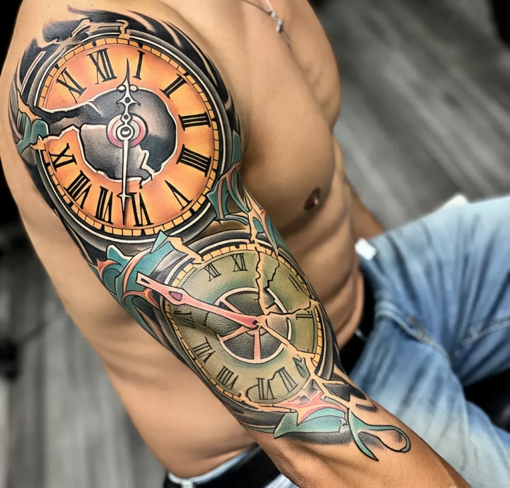 Broken Clock Tattoo, Clock Tattoo