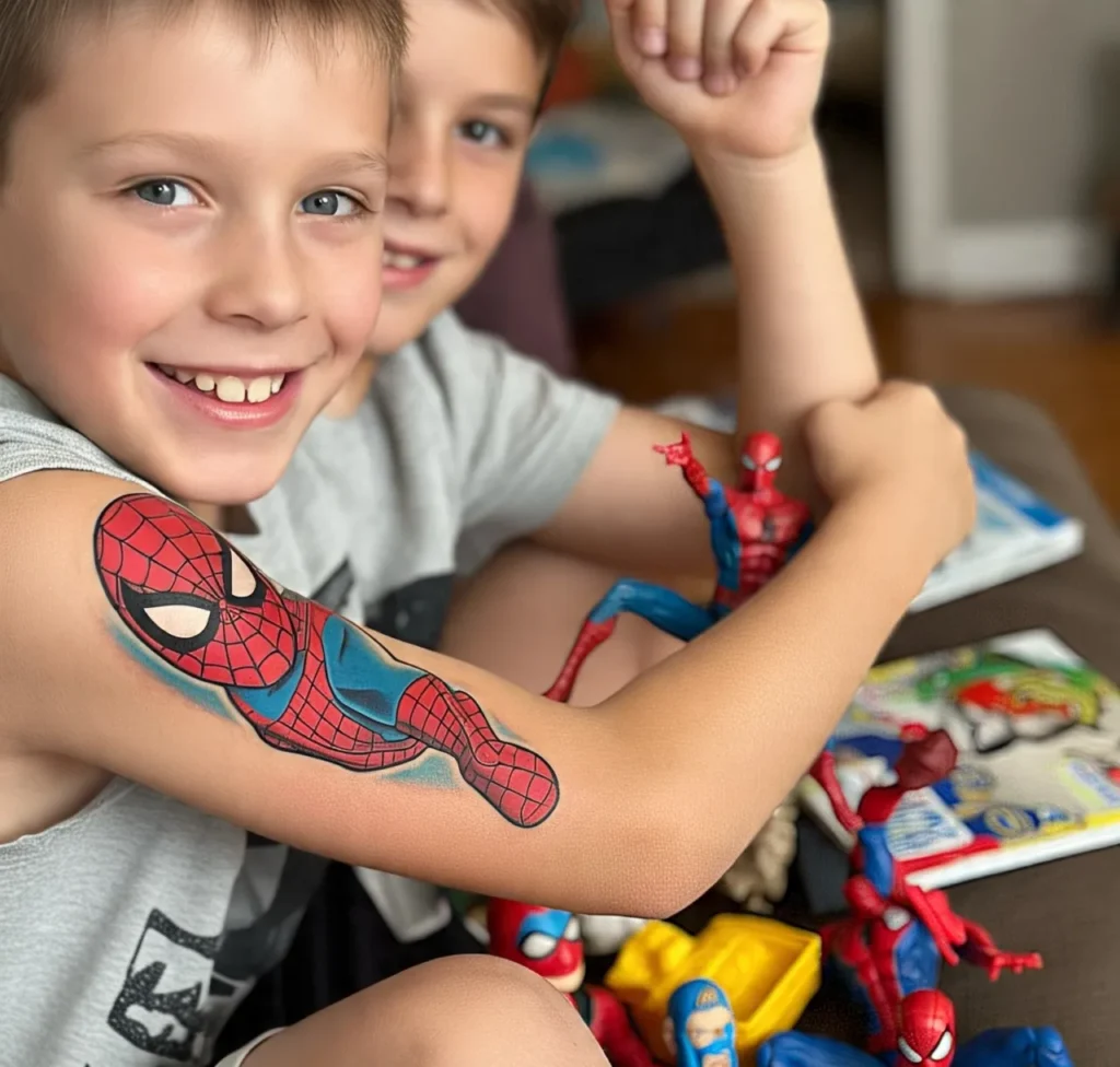 Children Spiderman tattoos, Spiderman Tattoo