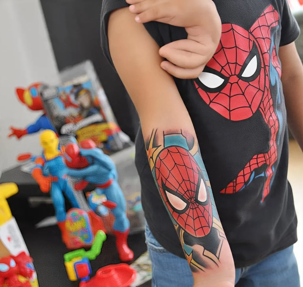 Children Spiderman tattoos, Spiderman Tattoo