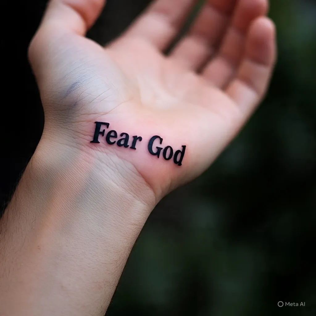 Fear God Tattoo on Hand