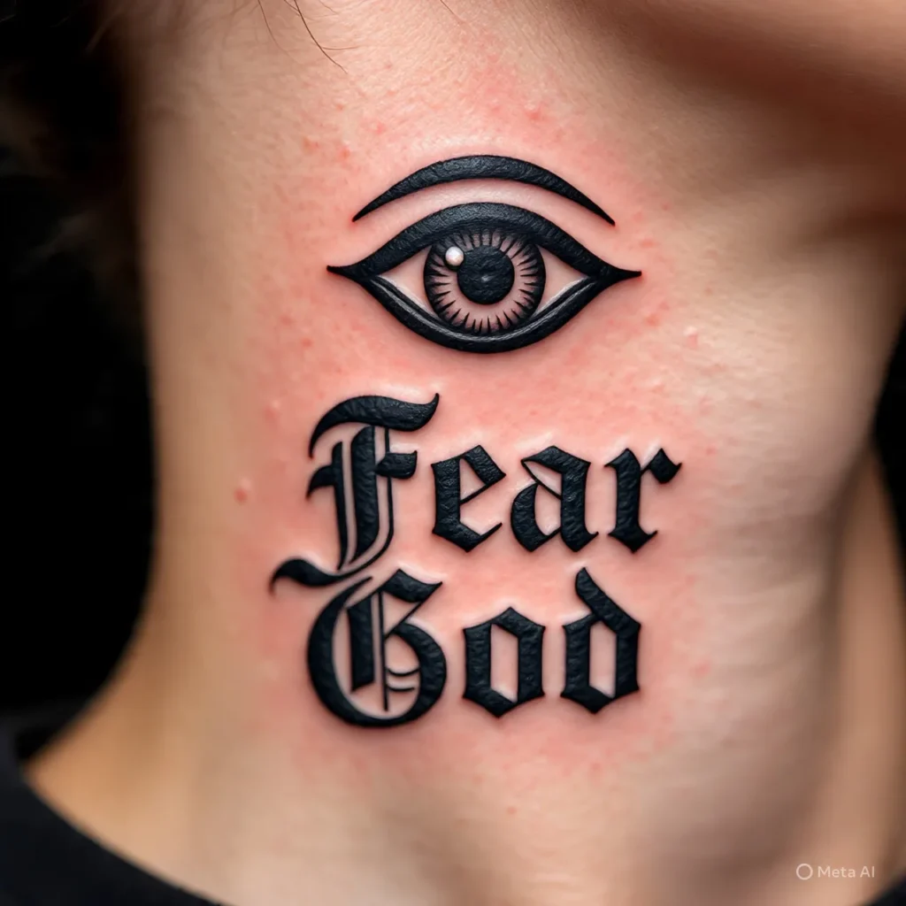 Fear God Tattoo on Neck