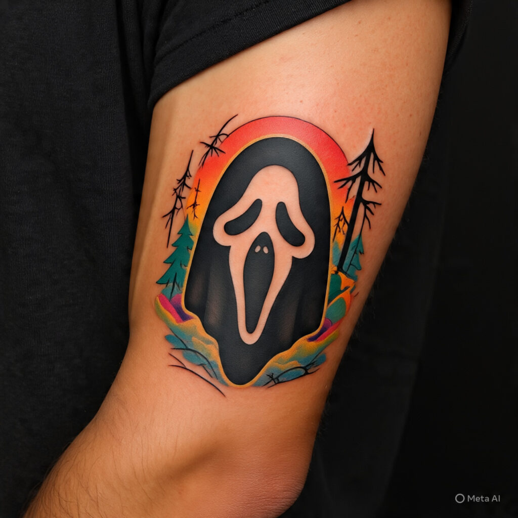 Ghostface Tattoo On Forearm