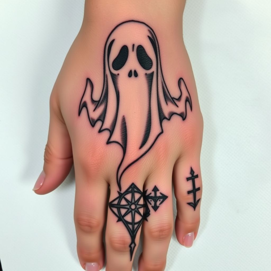 Ghostface Tattoo On Hand