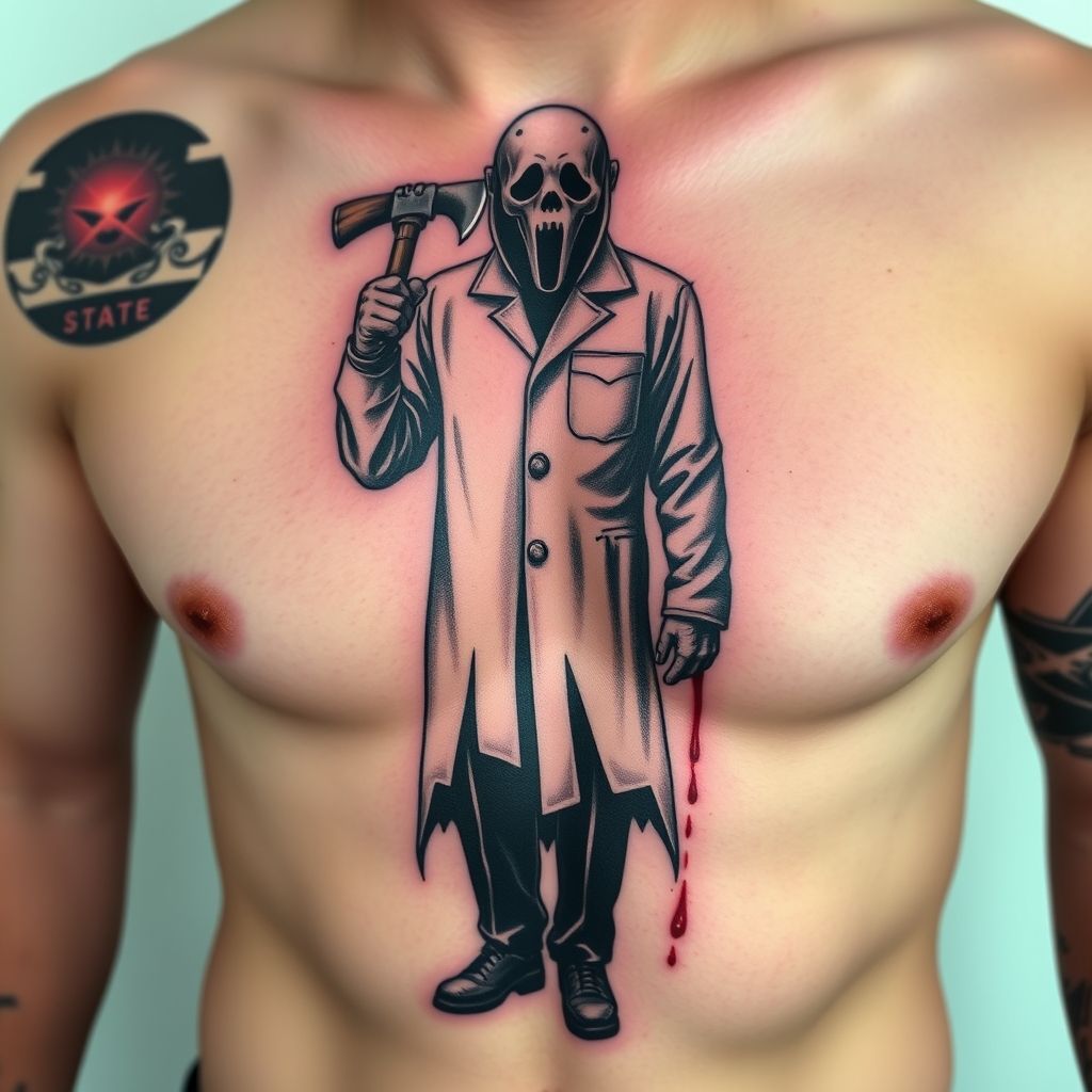 Ghostface tattoo for men,