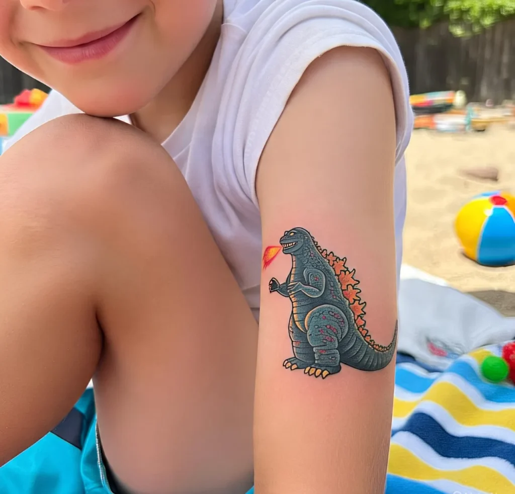 Godzilla tattoo for kids