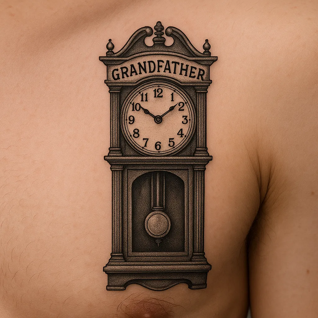 Grandfather Clock Tattoo, Clock Tattoo (2)