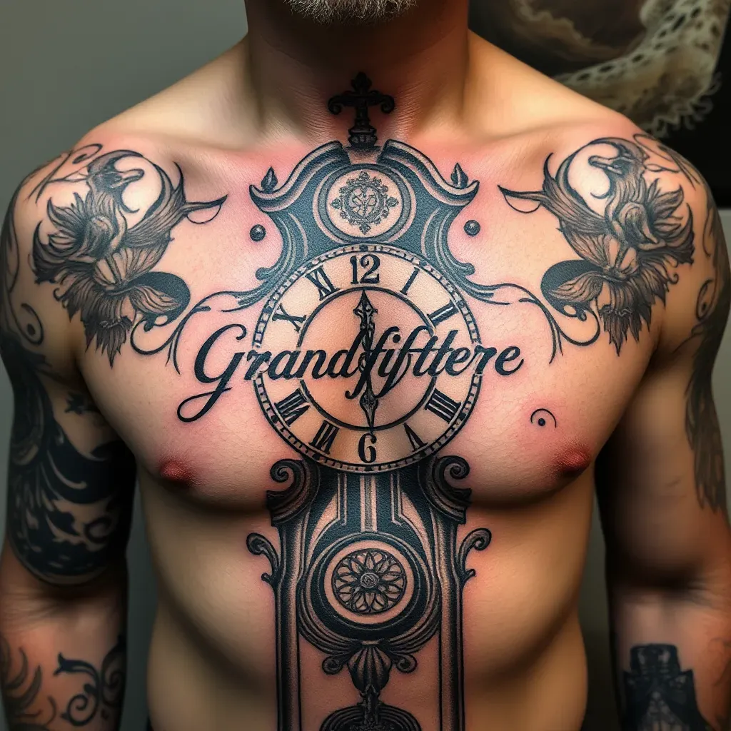 Grandfather Clock Tattoo, Clock Tattoo (2)