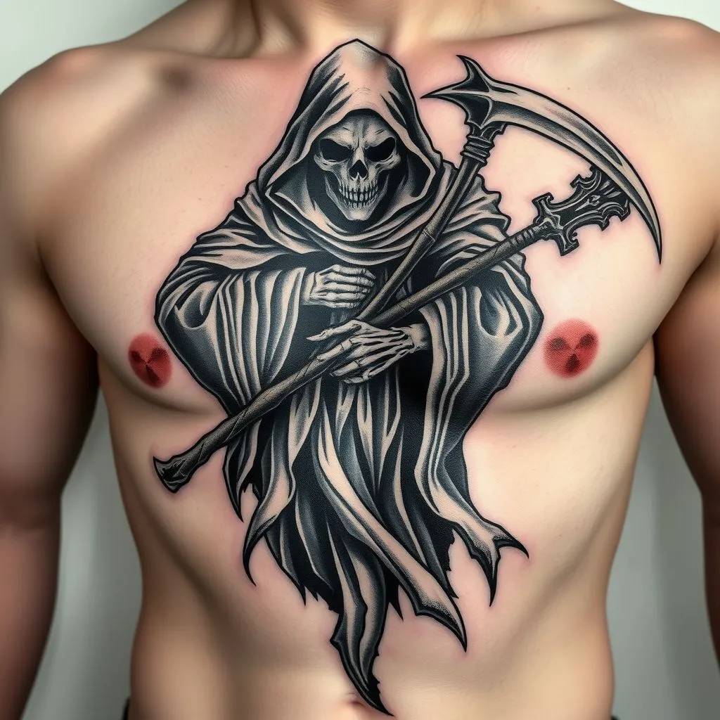 Grim Reaper Scythe Tattoo,